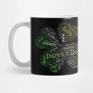 St. Patricks Day Word Art shamrock irish flag color Mug